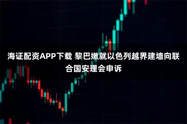 海证配资APP下载 黎巴嫩就以色列越界建墙向联合国安理会申诉